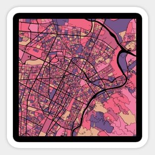 Turin Map Pattern in Purple & Pink Sticker